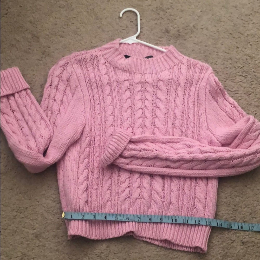 Chunky knit pink sweater